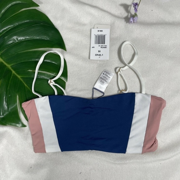 NWT‎ L Space [ SZ XS ] Rebel Bandeau Bikini Top Indigo Primrose Blue - Picture 3 of 12